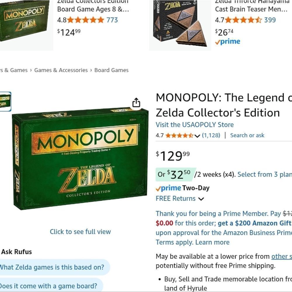 NEW Monopoly The Legend Of Zelda Collectors Edition - Picture 7 of 7